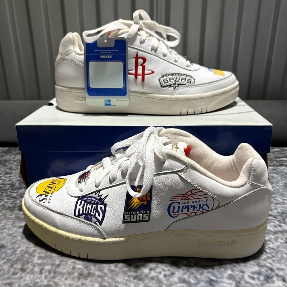 Vintage Reebok Downtime Low NBA Sneakers Western Conference Size 8.5 White‎